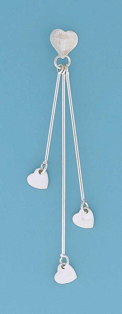 SPC THREE BARS/HEART ENDS DROP STUDS   =