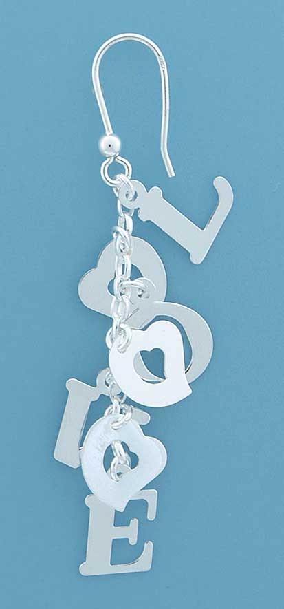 SPC "LOVE" TIF HEART CHAIN EARRINGS