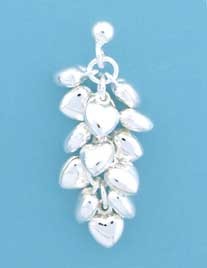 SPC BALL STUD WITH PUFF HEART CLUSTER  =