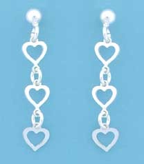 SPC BALL STUD WITH LINKED HEART DROP   =