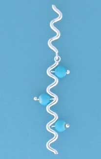 SPC WIGGLY WIRE TURQ BEAD DROPS
