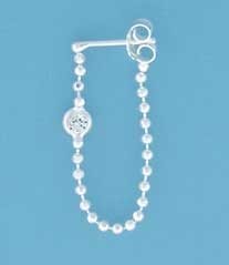 SPC CZ WRAPROUND D/C BEAD CHAIN STUDS  =