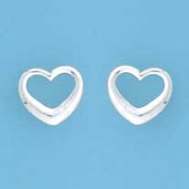 SPC 12mm OPEN TIF HEART STUDS