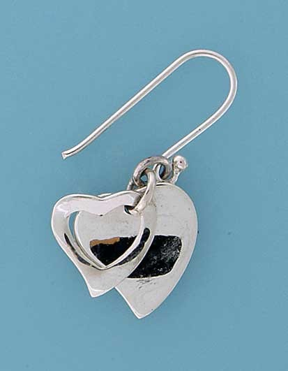 SPC DOUBLE HEART TIF DROP EARRINGS     =