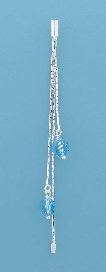 SPC BLUE CRYST./BEAD/BAR CHAIN DROPS   =