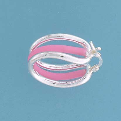 SPC PINK RUBBER/WIRE CREOLES