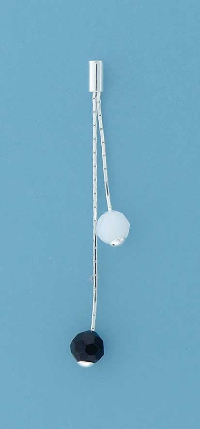 SPC 2 ROW BLACK/WHITE DROP STUDS       =