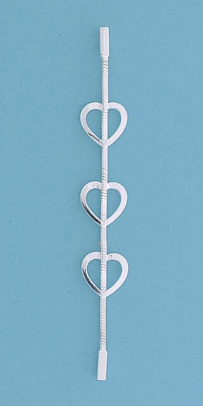 SPC 3 THREADED HEARTS CHAIN DROP STUDS =