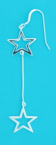 SPC CUTOUT STARS CHAIN DROP EARRINGS   =