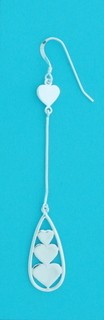 SPC HEARTS IN TEARDROP CHAIN EARRING   =