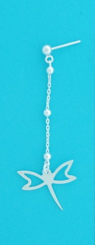 SPC BEAD CHAIN/CUTOUT DRAGONFLY EARRING=