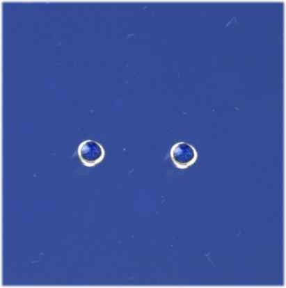 SPC 3mm LAPIS TINY STUDS-SOLD 3prs     =