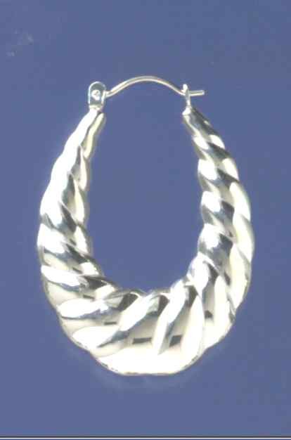 SPC LGE RIBBED CREOLE EARRING