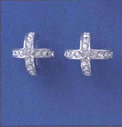 SPC GLITTER CROSS CAGE STUDS