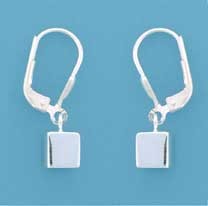 SPC 6mm CUBE ON CONT.WIRE DROP EARRINGS=
