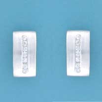 SPC MATT FINISH CURVED CZ SET STUDS