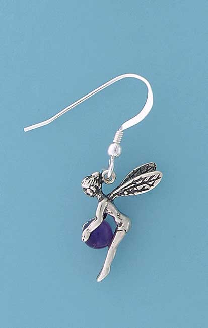 SPC FAIRY DROP EARRING/AMETHYST BALL   =