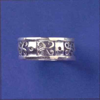 SPC 7mm PIERCED X DESIGN RING          =