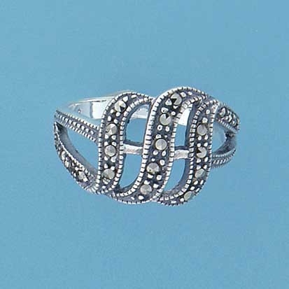 SPC WAVY MARCASITE RING