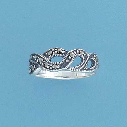 SPC FANCY PLAIT MARCASITE RING