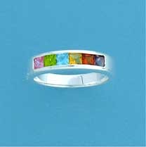 SPC SQ.STONE MULTI-COLOUR 1/2 ET RING  =