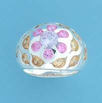 SPC MULTI-STONE 17mm WIDE DOME RING