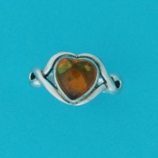 SPC 8mm AMBER HEART CELTIC STYLE RING  -