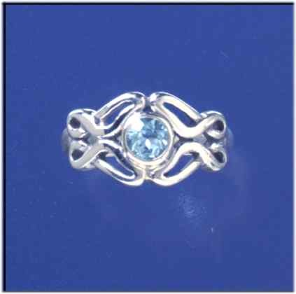 SPC CELTIC DESIGN BLUE TOPAZ RING      =