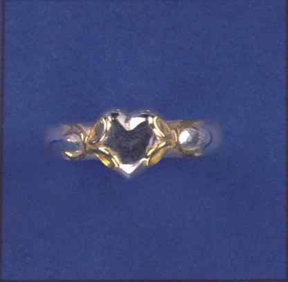 SPC PLATED BOW DES.FANCY HEART SIG.RING-