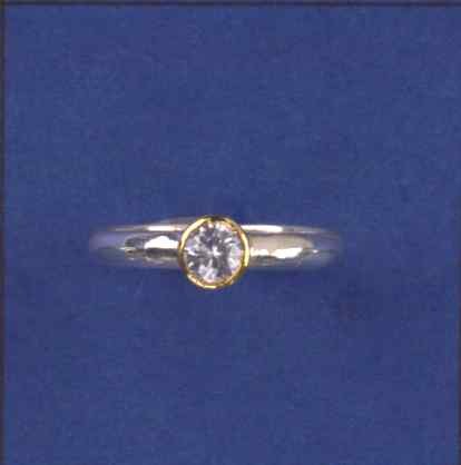 SPC PLATED BEZEL RUB SET PINK CZ RING  -