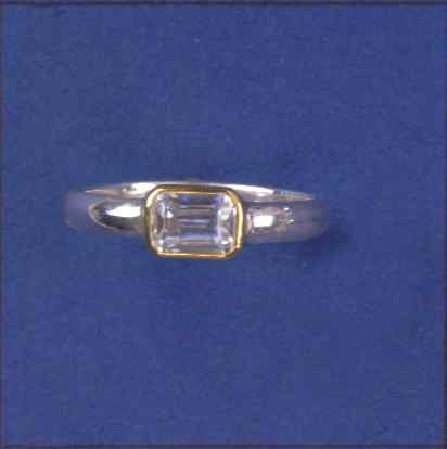 SPC 7x5 RECT.CZ PLATED BEZEL D SECT.RING