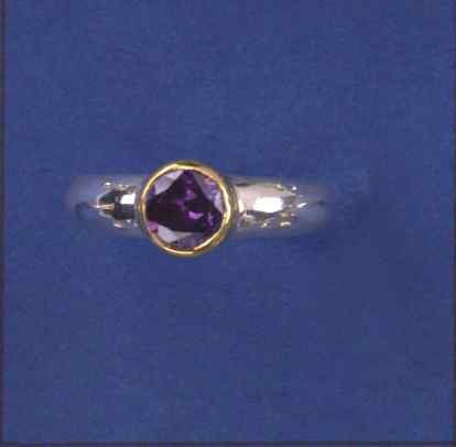 SPC 6mm PURPLE CZ PLATED BEZEL RING    -