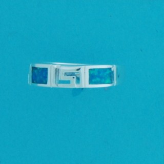 SPC SYN.OPAL GREEK KEY DESIGN RING     =