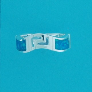 SPC SYN.OPAL WAVY GREEK KEY DESIGN RING=