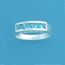 SPC 5 SQ. 4mm BLUE CHANNEL SET RING