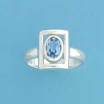 SPC OPEN SQ.TOP OVAL SYN.TOPAZ RING