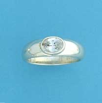 SPC HORIZONTAL SET OVAL CZ D SECT RING