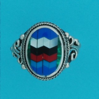 SPC M/COLOUR OVAL INDIAN STYLE RING    -