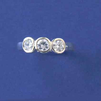 SPC 3 IN A ROW CZ RUBSET RING