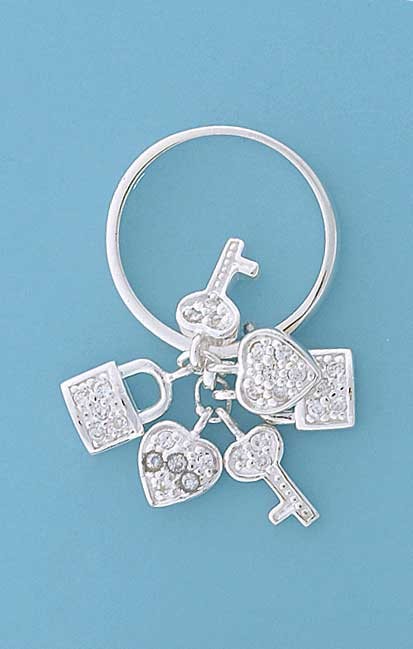 SPC 3mm BAND WITH HANGING CZ CHARMS