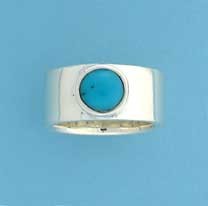 SPC 7mm CAB TURQUOISE 9mm WIDE RING    =