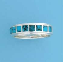 SPC TURQUOISE INLAID PLAIN RIM BAND    =