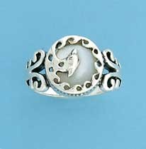 SPC PAUA SHELL LEAPING DOLPHIN RING