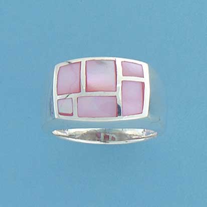 SPC INLAID PINK M.O.P CRAZY PAVING RING