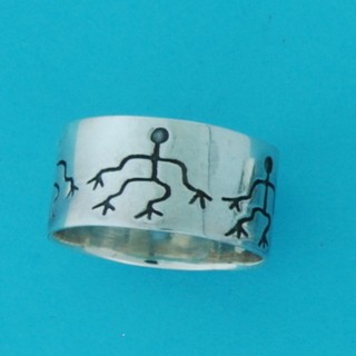 SPC 10mm BAND RING/PEOPLE PATTERN