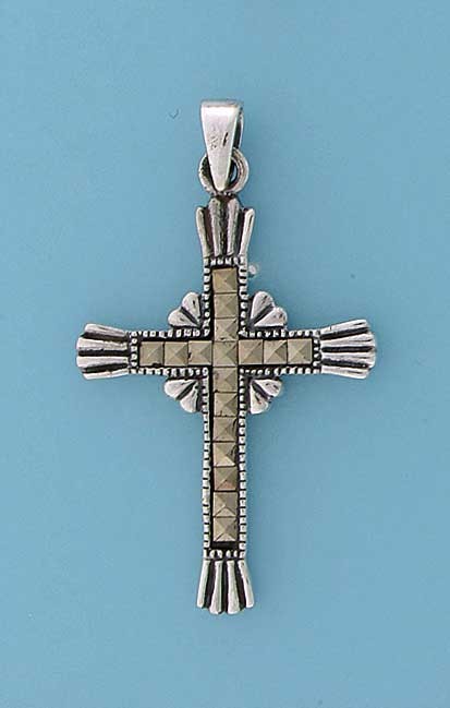 SPC SUNBURST MARCASITE SET CROSS       =