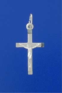 SPC 25X16mm MATT BEVELEND FLAT CRUCIFIX=