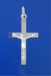 SPC 32X20mm MATT BEVELEND FLAT CRUCIFIX=