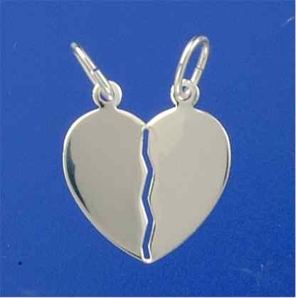 SPC POLISHED SPLIT HEART PENDANT       =