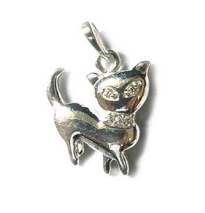 SPC SMALL CAT CHARM WITH CZ EYES